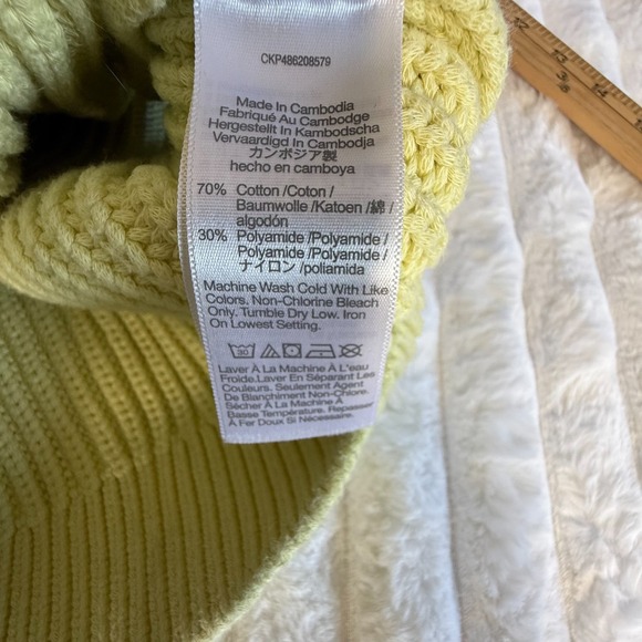 Madewell‎ XXS Lime Green Knit Vest Button Front Sleeveless Cotton Blend - Picture 4 of 6